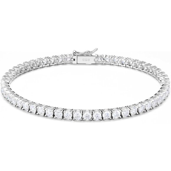 Moissanite Tennis Bracelet For Women S925 Silver Jewelry Luxury Silver Bracelet